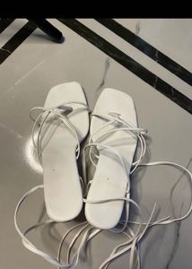 price drop Strappy White Flat Sandals