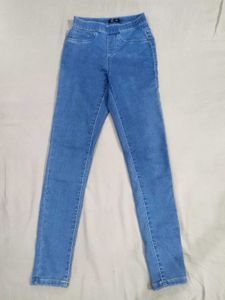 Women's Light Blue Skinny Fit Jeans – Soft & Styli