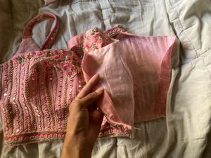 Pink Embroidered Blouse !👚 padded * unstitched