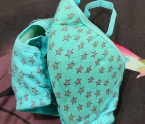 Cute Blue Star Print Bra