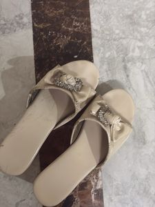 Women's Beige Bow Sandals