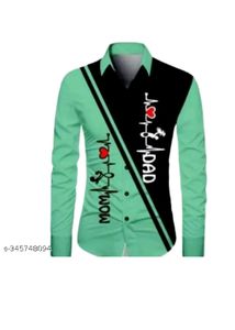 Mens Mom& Dad Printed Shirt Febric