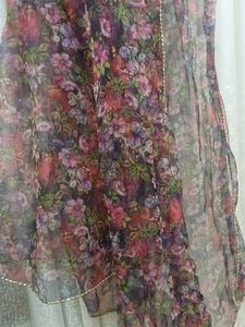 Purple Kurta with Floral Dupatta