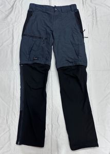 Men Zip-Off Dry Fit Durable Trekking Pants Grey Bl