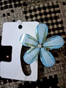 Whimsy Blue Flower Hair Clip