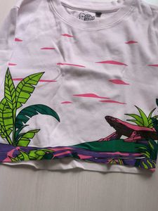 Tropical Print Crop Top