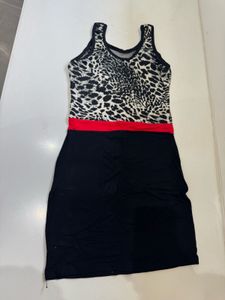 Stylish Leopard Print &amp; Black Dress