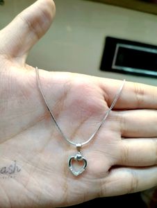 Heart Shape Chain Pandent Pure Silver 925