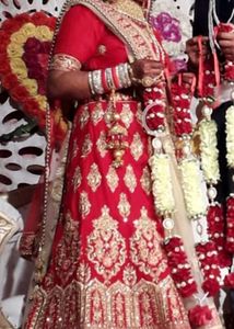 Red &amp; Gold Bridal Lehenga