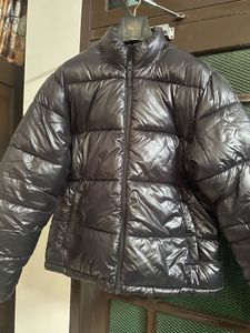 John Players Glossy Black Puffer Jacket