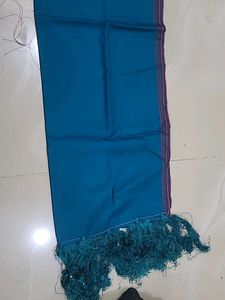 Elegant Teal Dupatta with Tassels