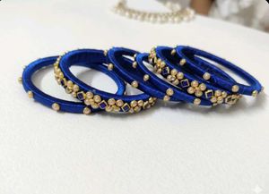 Royal Blue Silk Thread Bangles