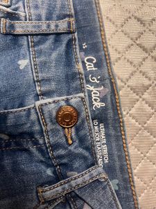 Cute Heart Print Denim Shorts