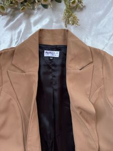 Classic Tan Single-Button Blazer