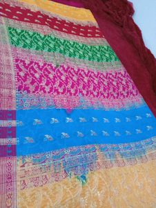 Multi-Color Kanjeevaram Pure Silk Saree