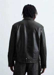 Zara Black Faux Leather Biker Jacket
