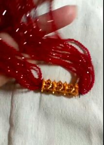 Red Beaded kanchi Tilhari