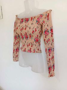 Floral Smocked Off-Shoulder Top