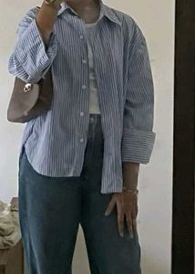 Classic Blue Striped Button-Down Shirt