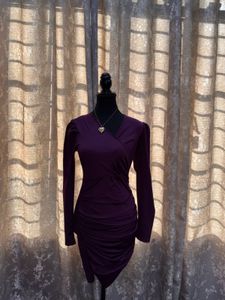 Elegant Purple Ruched Bodycon Dress