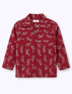 Cute Plane Print Pajama Set