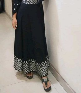 Elegant Black Kurta with Silver Embellishments