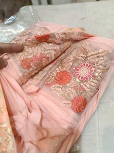 Elegant Pink Embroidered saree