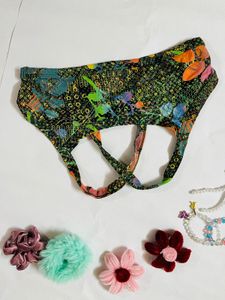 Vibrant Butterfly Print Bikini Top