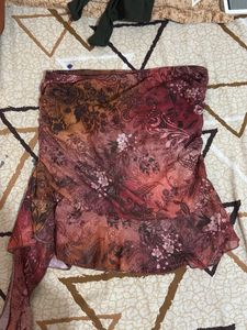 Ruffle Tube Top - Maroon