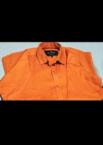 Vibrant Orange Button-Up Shirt