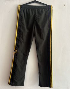 Adidas Track Pants Black Yellow Stripes
