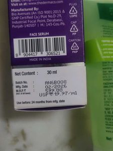 The Derma Co. serum and simple facewash