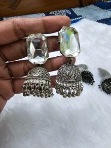 Boho Ethnic Jhumka Earrings &amp; Bangle Set