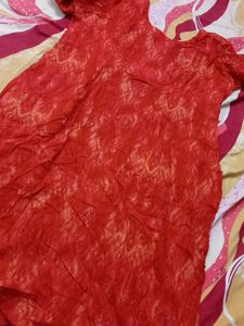 Vibrant Red Embroidered Kurta salwar