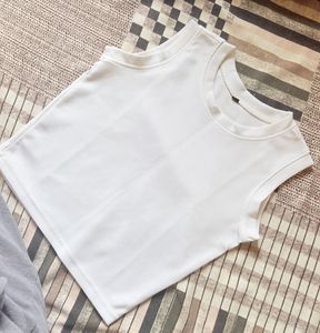 White Ribbed Sleeveless Crop Top