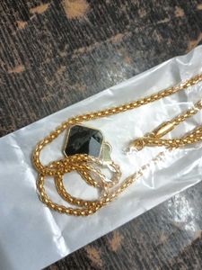 Gold Chain with Black Pendant