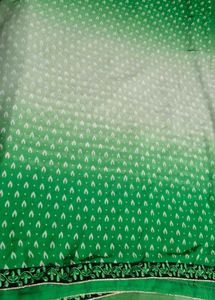 Elegant parrot Green Ombre Saree with blouse piece