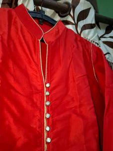 Elegant Silk Red Kurta