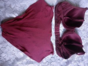 Burgundy Bra &amp; Panty Set