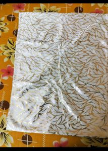 Elegant White &amp; Gold Leaf Print Kurta Set
