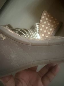 stock clearance catwalk gold wedges