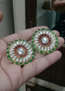 Elegant Kundan Stud Earrings