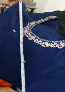 Embroidered Blue kurta with parallel