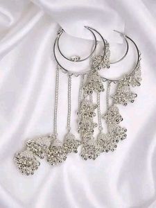 Elegant Silver Jhumka Earrings