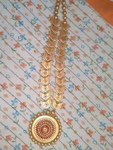 Handcrafted Natural Clay Long Necklace | Tradition