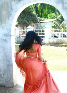 Engagement Coral Lehenga 💞💞 Urgent Sale ‼️