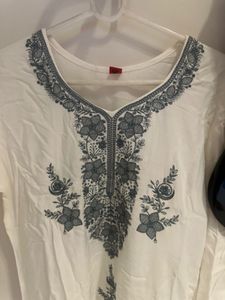 White Embroidered Kurta