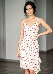 Cute Floral Print Slip Dress
