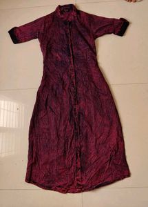 Maroon Tie-Dye Maxi Dress