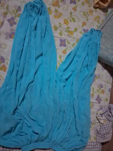 Chiffon Sky Blue Afghani Salwar